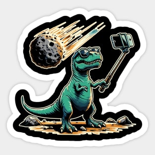 Dinosaur T-Rex Selfie Photo Asteroid Novelty Funny Dinosaur Sticker